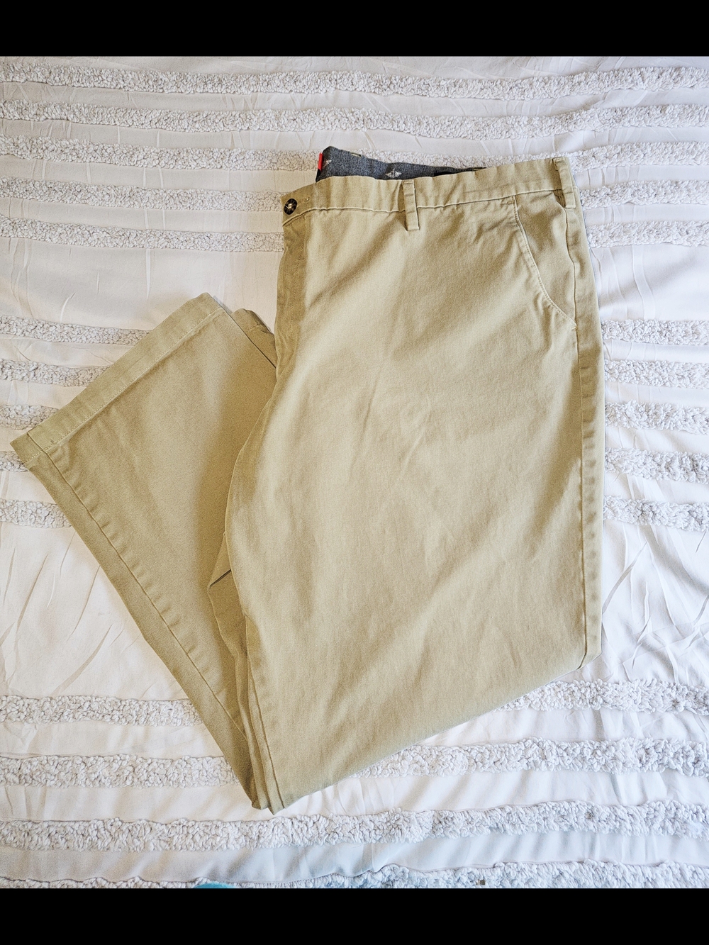 Dockers Smart 360 Flex Khaki Pants Beige Twill Classic Fit Straight - 52x32
